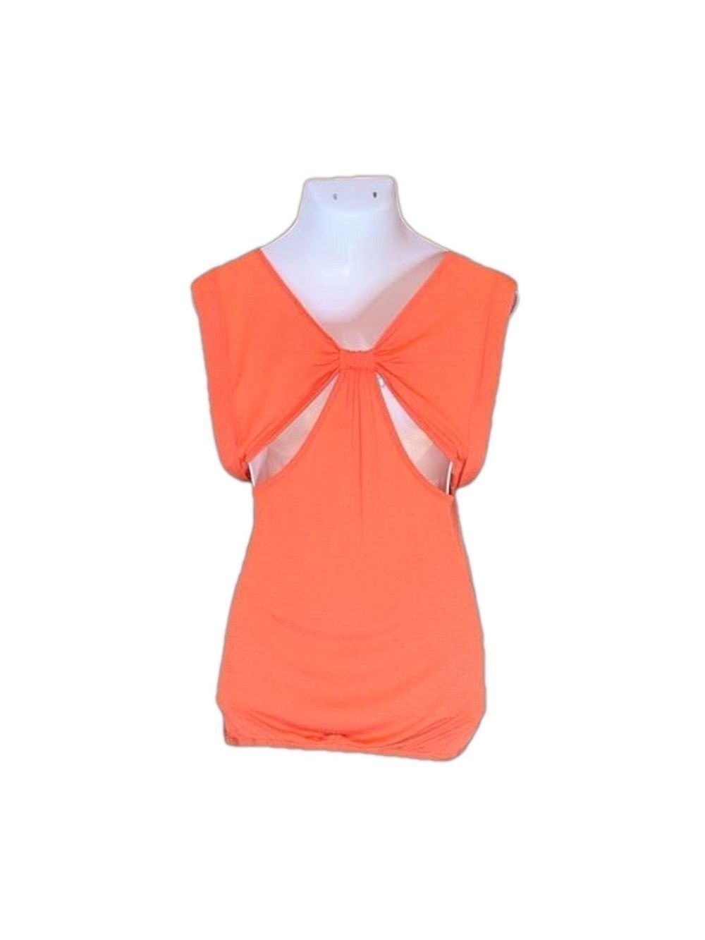 CHARLOTTE RUSSE Sexy Orange Rayon Tank Top with Back Cut-Outs, Size M